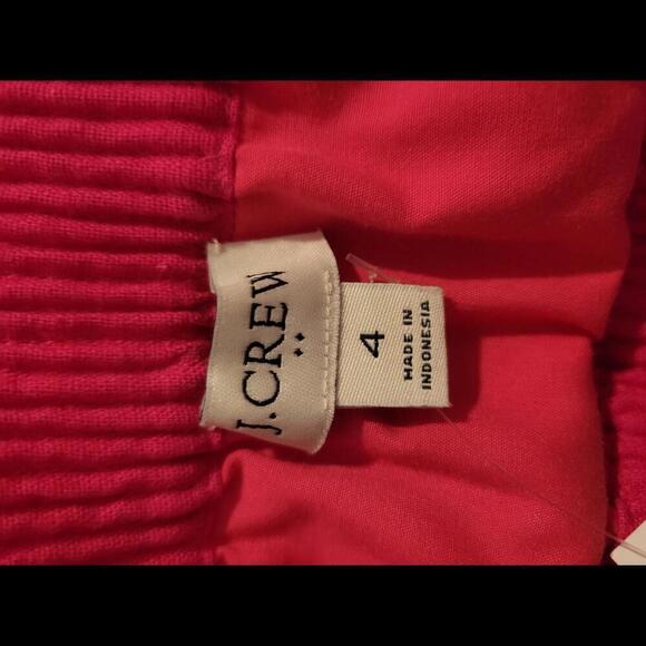 NWT J CREW size 4 pink paperbag style linen skirt - Picture 3 of 5